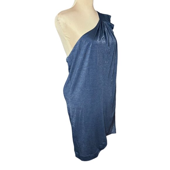 NWT Marc by Marc Jacobs Asymmetric Mini Dress Sz M Shimmer Blue Event Party - Picture 13 of 16